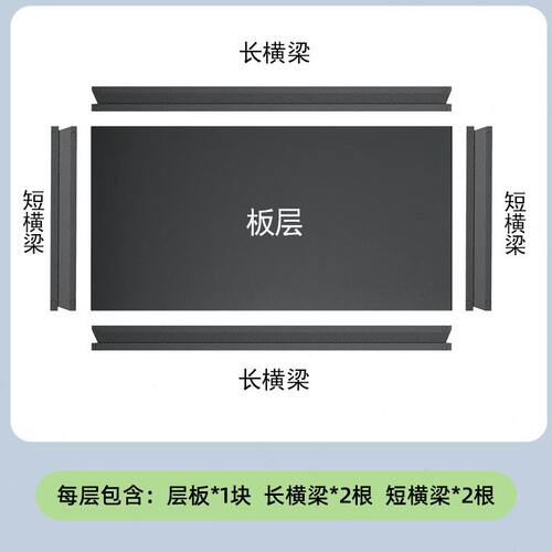 享诗曼家用置物架配件货架层板横梁单层配件多层自由组合架子围栏