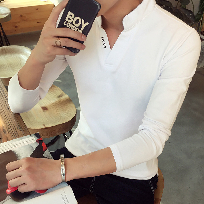 Men's Stand Collar Cotton T Shirt Camisa Polo Shirts 男士T恤在类目 男装, T恤中 - 来自Buy2taobao.com提供专业的淘宝代购服务