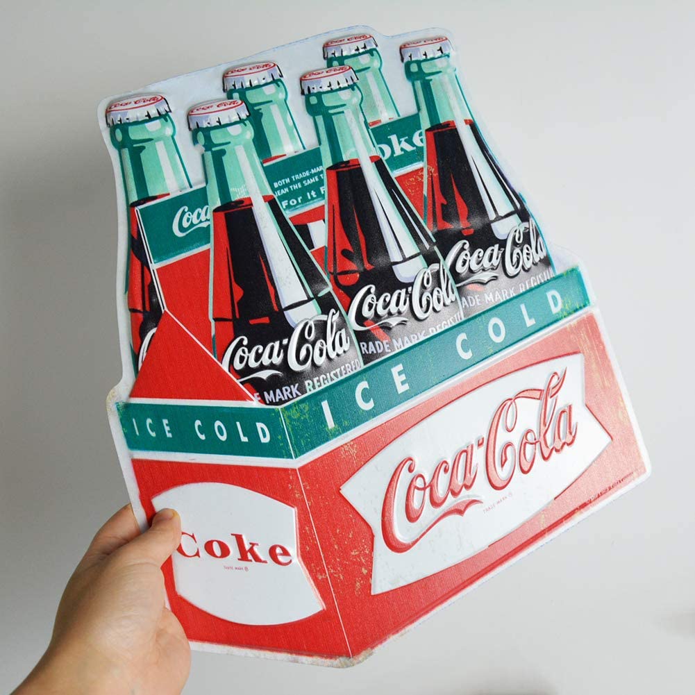 可口可乐复古金属广告牌 6个瓶子铁皮海报 美国Coca-cola官方正品 家居饰品 装饰挂牌 原图主图