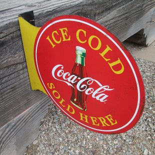 侧面立体金属复古招牌广告牌 cola门牌 Coca 美国可口可乐官方正品