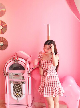 网红店专属粉色少女心美式复古点唱机 黑胶CD蓝牙商用音乐Jukebox