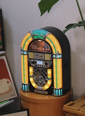 美国Arkrocket复古蓝牙桌面CD播放机点唱机Jukebox 台式灯光音响