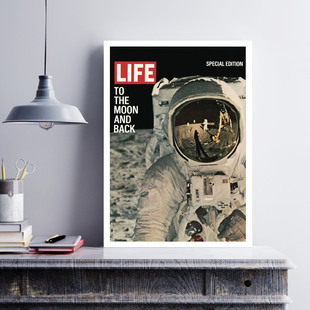 美国时代周刊NASA阿姆斯特朗登月 宇航员月球照片杂志海报60x90cm