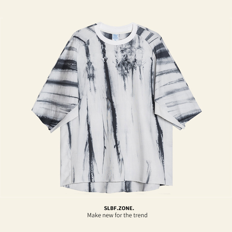 SLBF.ZONE Chaopai Easy half sleeve Sleeve of bat Gradient Pomo Teenagers Trend Short sleeved T-shirt men and womenin the Men's clothing, T-shirt  category - from Buy2taobao.com to provide professional Taobao agent buy service