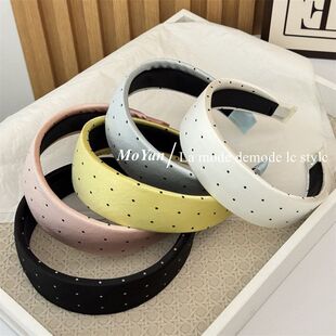 高级感亮色头箍发捆气质外出发箍波点压发发卡百搭小众 设计感韩版