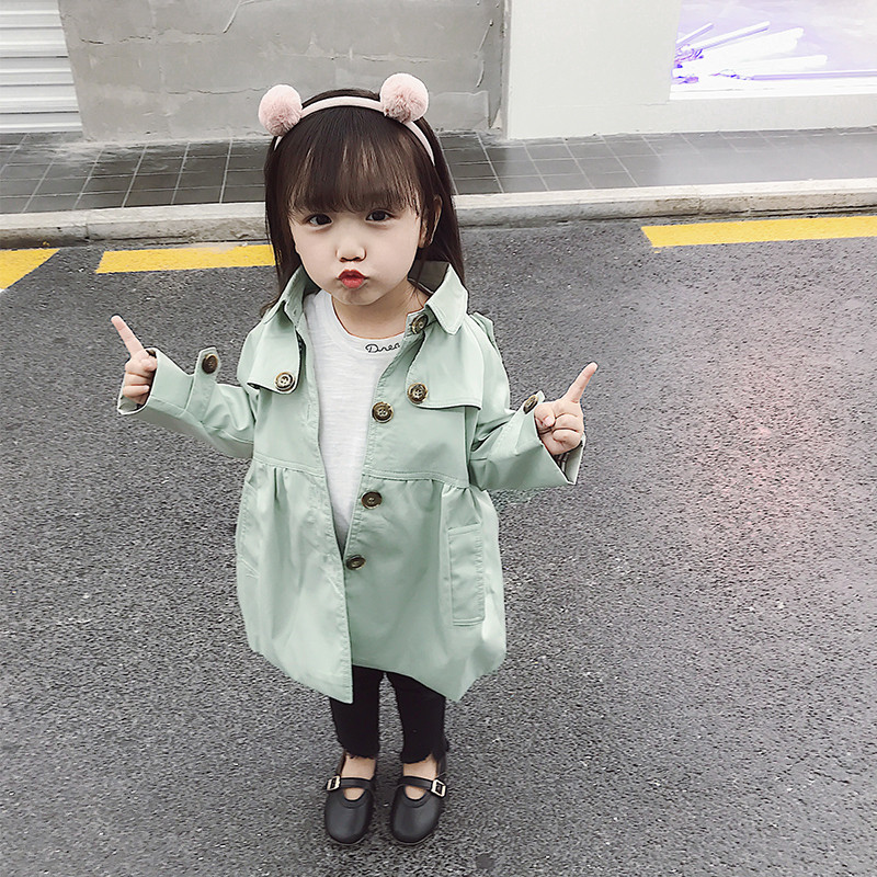 OKADI FRENCH GIRLS 롱 윈드 브레이커 2022 봄 가을 한국 패션 슬림 탑 영국 스타일 자켓