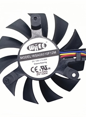 原装WHEE WSA06010F12M 0.25A 12V主板CPU散热风扇4Pin孔距39MM