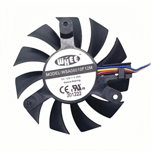 0.25A WSA06010F12M 12V主板CPU散热风扇4Pin孔距39MM WHEE 原装