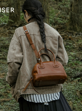 KAISER凯撒头层植鞣牛皮秋冬包包单肩斜挎包贝壳包手提包真皮女包