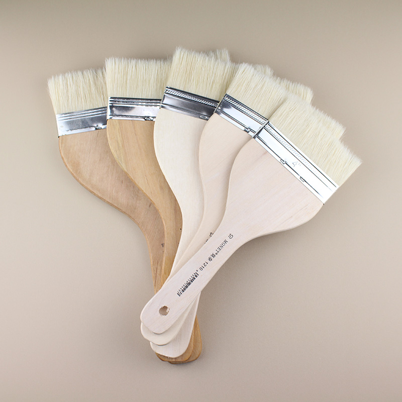 猪鬃毛油画板刷莫奈羊毫软毛木柄