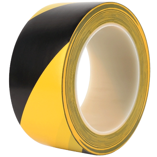 强力高粘度警示胶带PVC黑黄斑马线警戒地标贴仓库工厂车间地板地面区域划分标识贴消防通道标记防水地板胶带