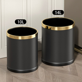 厨房垃圾桶双层大号轻奢风家用高档客厅无盖酒店厕所卫生间圾创意