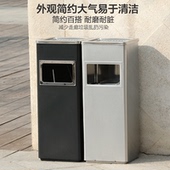 电梯口楼道垃圾桶公用烟灰缸桶大号不锈钢摇带盖户外酒店商场商用