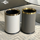 双层无盖垃圾桶皮革高颜值家用客厅轻奢高档厨房卧室卫生间意式 风
