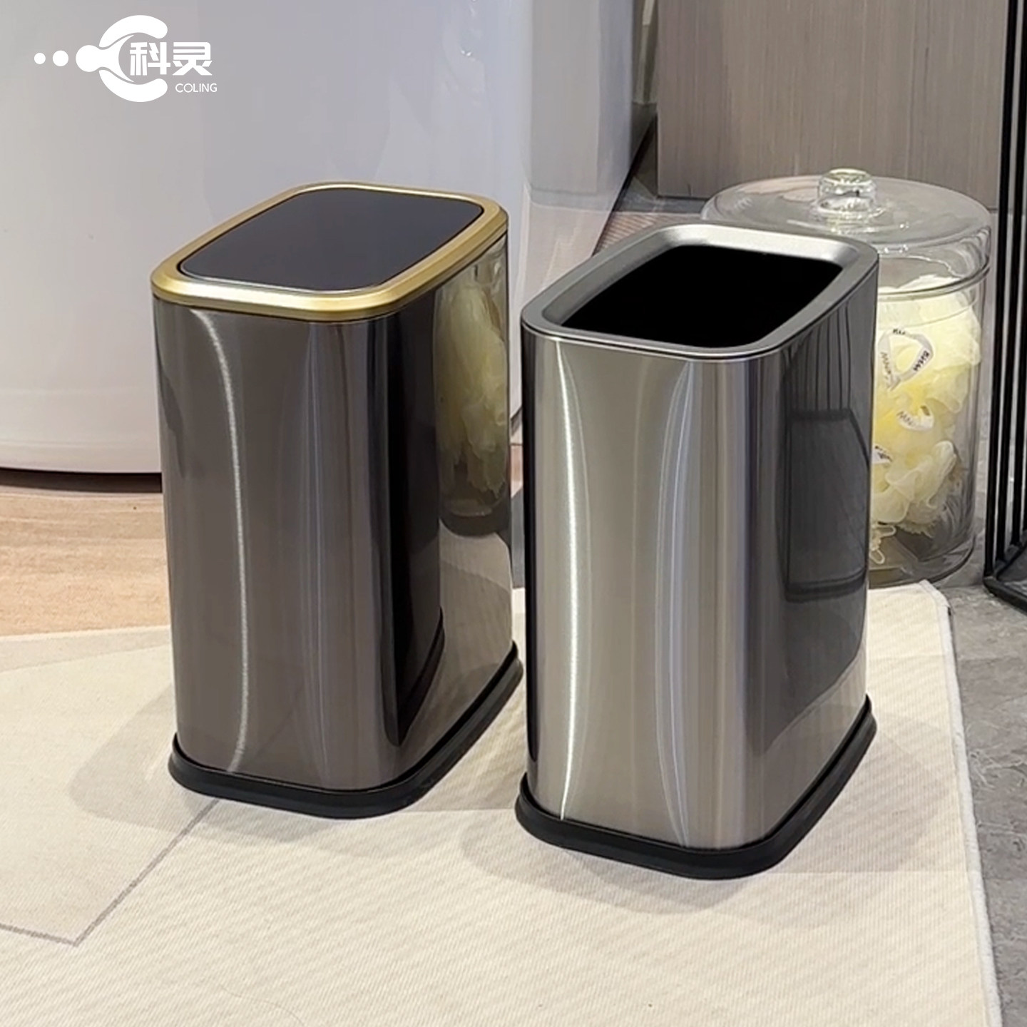 长条形不锈钢垃圾桶新款