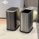 不锈钢垃圾桶家用卫生间客厅厨房厕所轻奢双层高档酒店长条形窄款