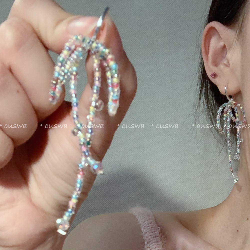 ouswa原创【风传花信】多巴胺手工少女小众日系ins蝴蝶结耳环耳饰