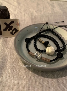 ouswa黑玛瑙财神原创手绳手串