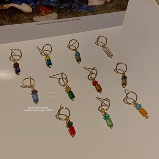 ouswa耳饰定制*时光系列*原创手工水晶小众925银针少女ins风耳钉