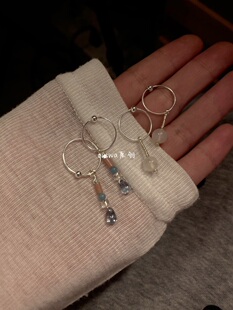 ouswa原创-河水依然流淌，荔枝冻清冷纯手工小众少女感纯银耳圈