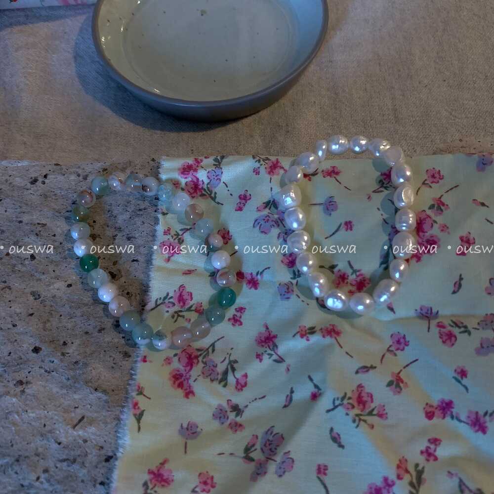 巴洛克珍珠绿樱花玛瑙手串ouswa