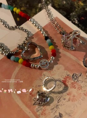 ouswa串珠水晶少女项链