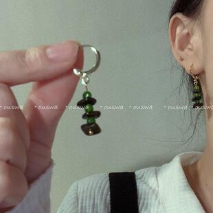 ouswa原创【病树前头万木春】沉香木复古中古铜镀真金耳扣耳环