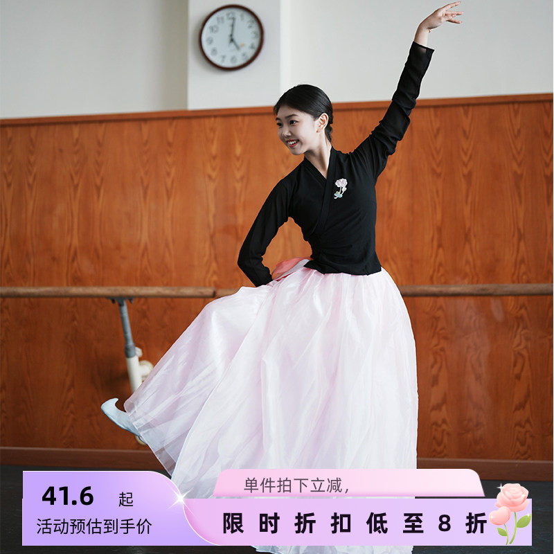 朝鲜族舞蹈服装女练功服民族舞大摆裙朝鲜上衣艺考基训表演演出服