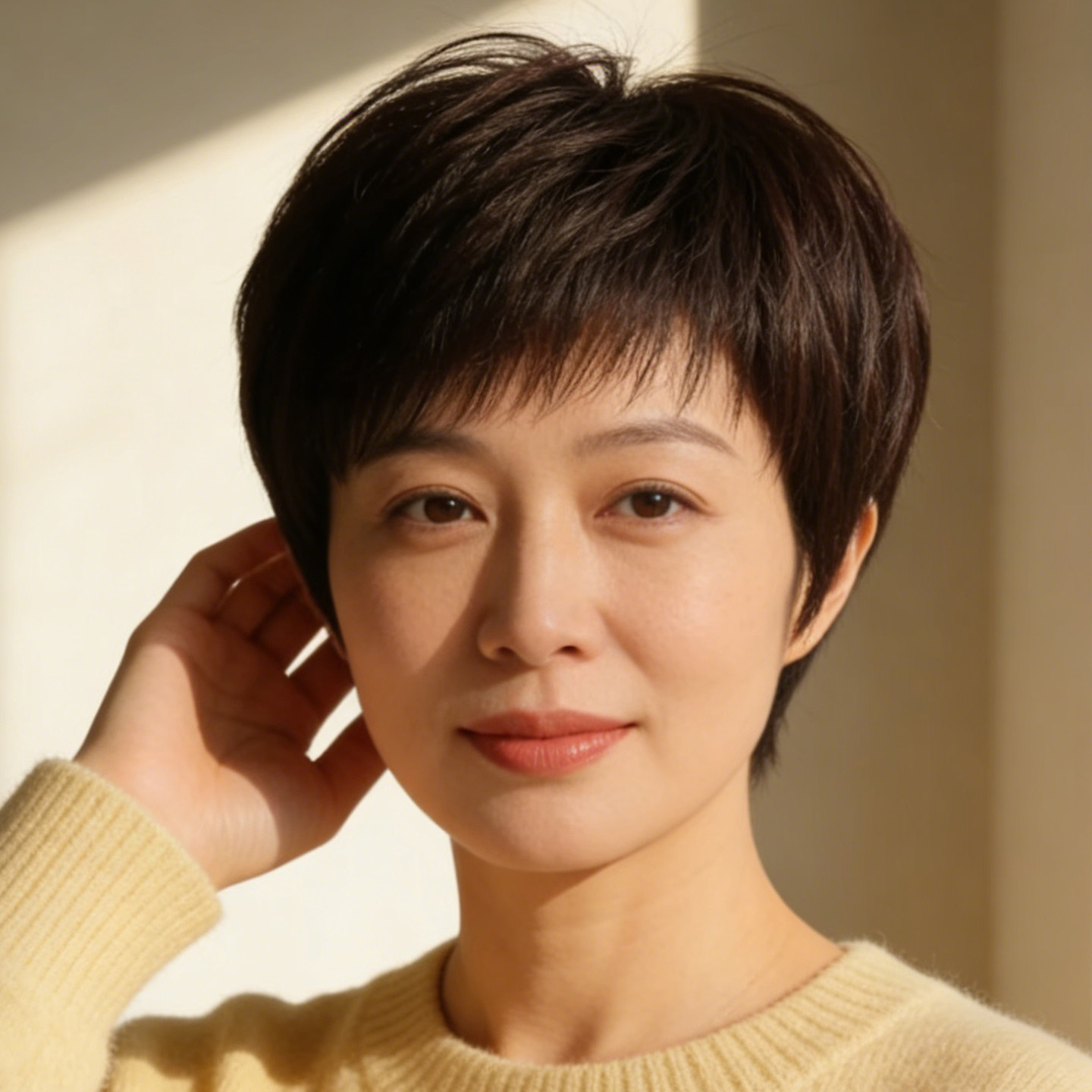 中老年妈妈真发短发整顶假发