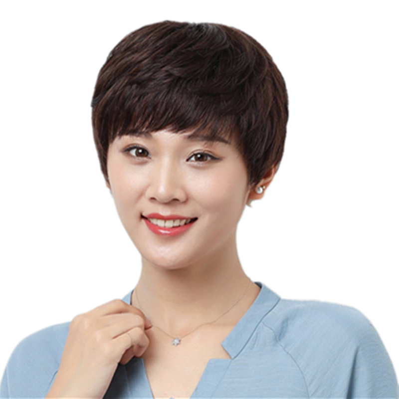 圆脸中老年妈妈套式自然风真发