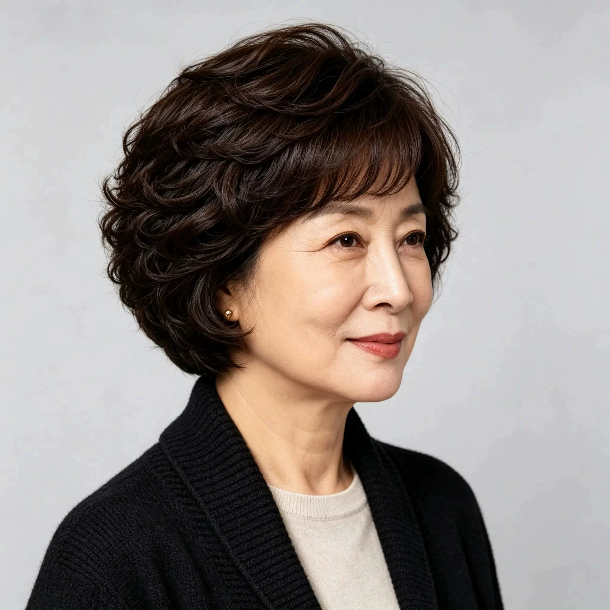 中老年全真发减龄短卷整顶假发
