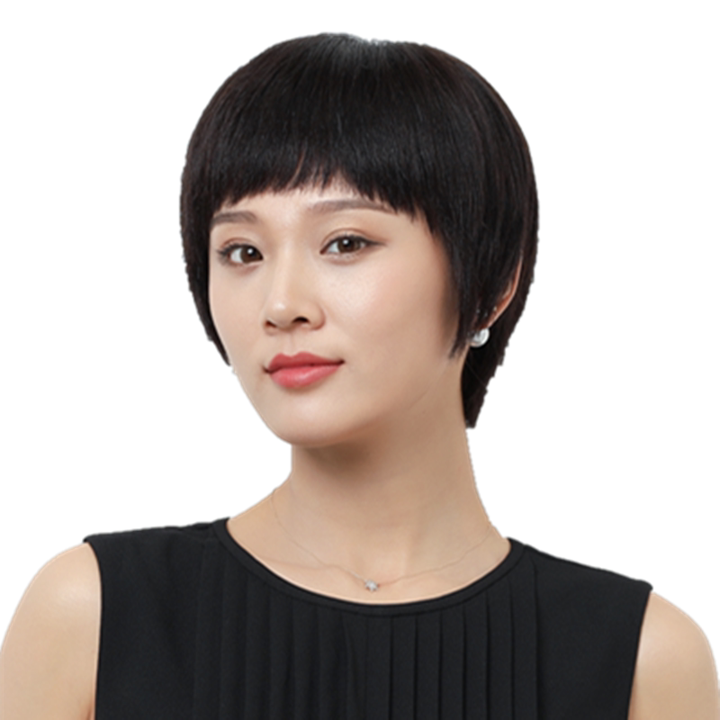圆脸气质妈妈时尚风假发女短发