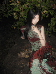 芷汀「莫离」新中式 小众撞色设计旗袍夏收腰显瘦长裙 改良日常无袖