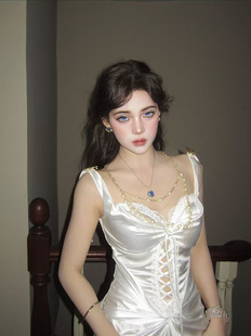 芷汀「圣鸳天使」法式宫廷风复古针织礼服裙鱼骨连衣裙