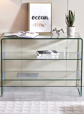 多层玻璃玄关桌储物饰品展示架网红简约鞋柜小户型客厅餐边柜鞋架