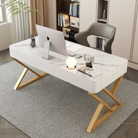 岩板电脑桌台式轻奢卧室书桌家用学生学习桌椅组合长方形办公桌子