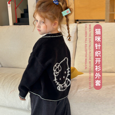 猫咪针织开衫外套+秋季