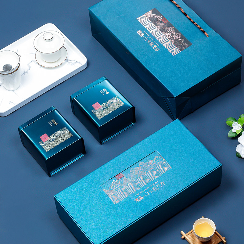 天时茶叶包装礼盒空盒红茶大红袍单丛白茶半斤包装便携礼品散茶罐