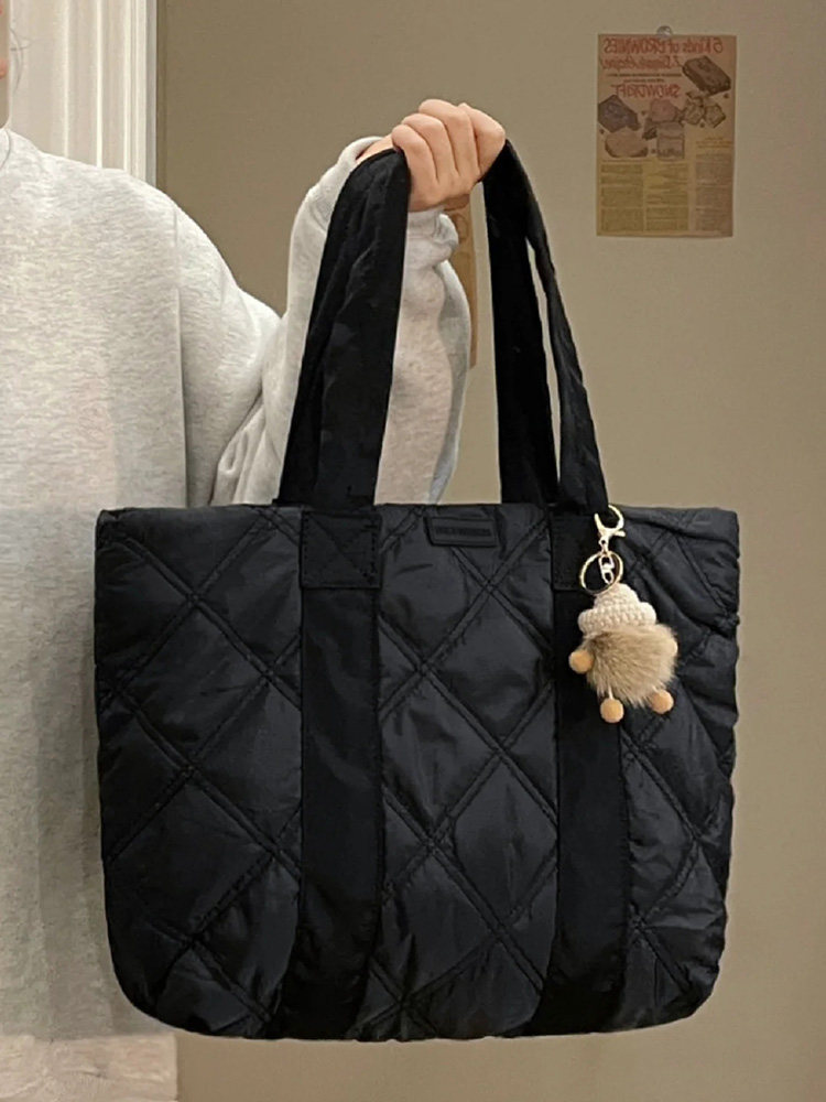 陈慕家包包女2024新款秋冬大容量单肩通勤包高级感菱格百搭托特包,箱包皮具/热销女包/男包,托特包,淘宝优惠券,粉丝福利购,淘宝优惠卷