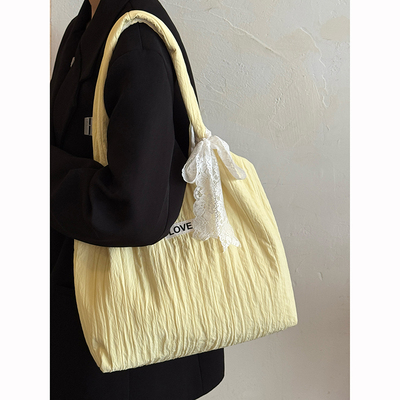 大容量慵懒风帆布包包女韩系学生上课通勤包简约百搭单肩托特包