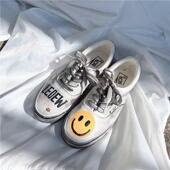 欧洲站笑脸字母AB版 款 个性 女大码 新款 做旧经典 低帮潮鞋 脏脏鞋 系带