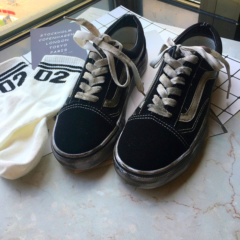 韩国ins做旧帆布鞋女复古个性情侣小脏鞋学生百搭经典低帮板鞋男|ruв категории Женская обувь, холст обувь - от Buy2taobao.com для оказания профессиональной услуги покупки агента Taobao