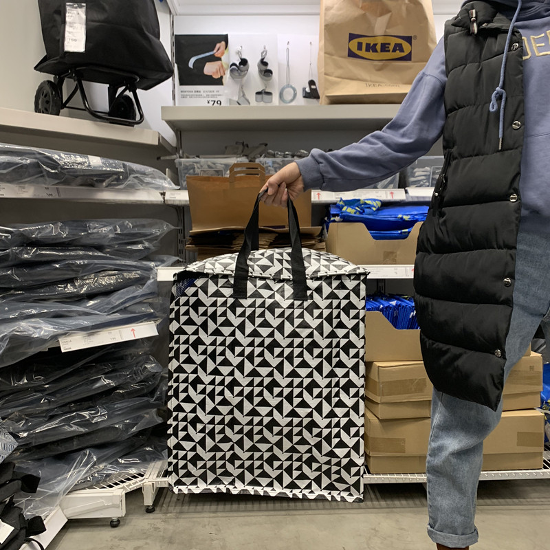 宜家加厚手拎环保购物袋大号超市场买菜折叠袋防水袋耐用收纳袋子