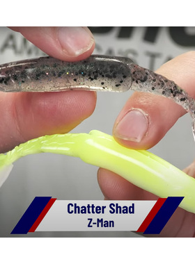 挡水板jig拖尾 3.5寸 Zman美国 chattershad  多节鱼型路亚软饵