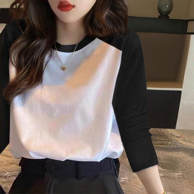 仿棉长袖t恤女203新款春秋季