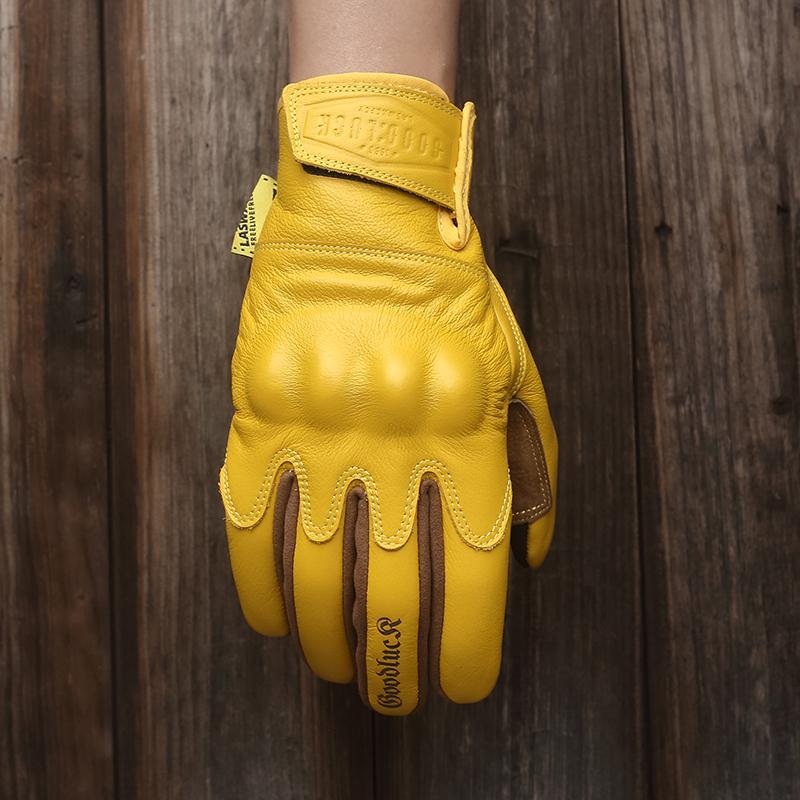 头层牛皮复古机车手套男女通用