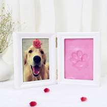Pet paw print commemorative clay cat paw print dog paw print dog paw print DIY pet photo frame souvenir gift