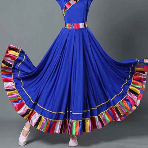 藏族舞蹈演出服装女大摆