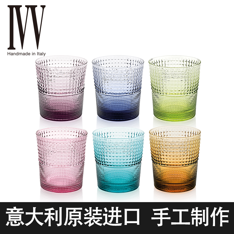 意大利ivv进口开水温水杯家用玻璃杯欧式创意牛奶果汁杯套装送礼
