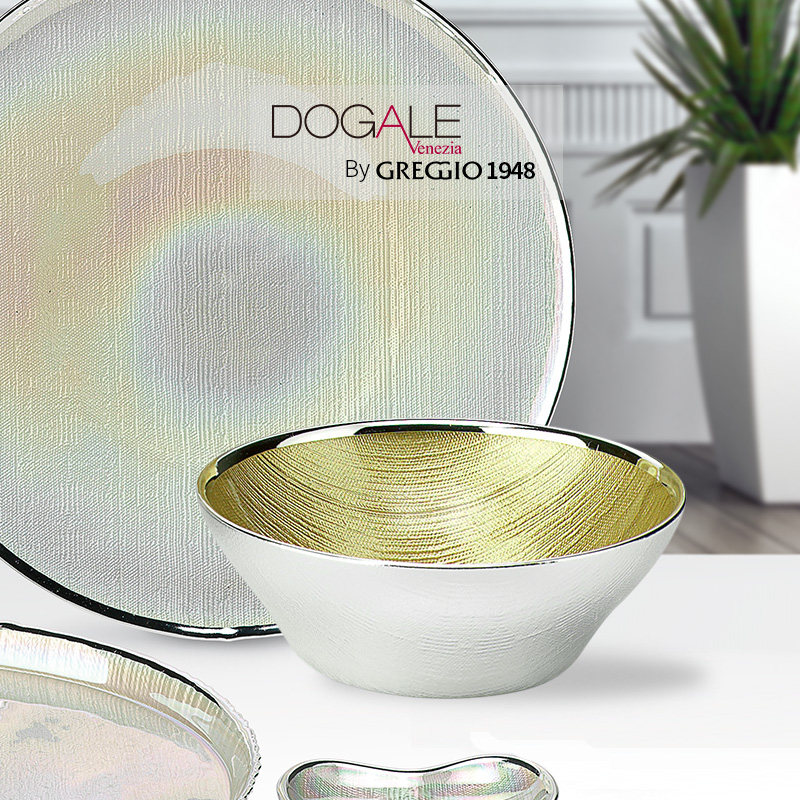 意大利Dogale Venezia进口金色糖果碗水果沙拉碗客厅桌面装饰碗
